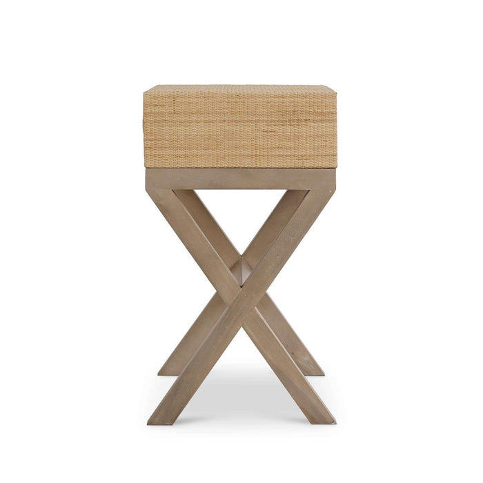 Bramble - Renoir Bedside Table Wrapped in Natural Rattan w/ Sandbar Legs - 27912RNATSNB----