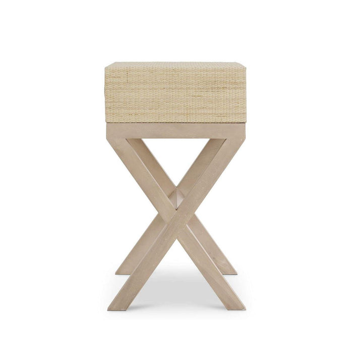 Bramble - Renoir Bedside Table Wrapped in Natural Rattan w/ Sandbar Legs - 27912RNATSNB---- - GreatFurnitureDeal