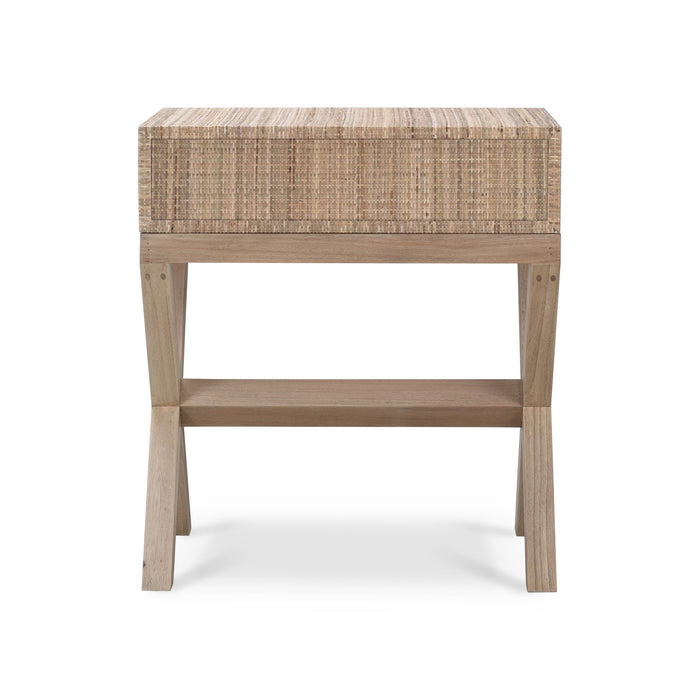 Bramble - Renoir Bedside In Rattan Natural w/ Fruitwood Legs - 27912RNATFRW---- - GreatFurnitureDeal