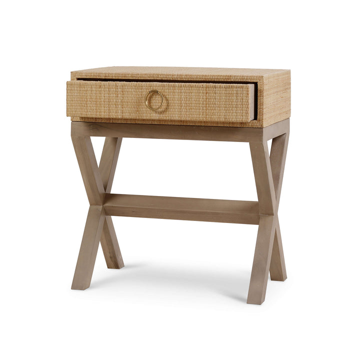 Bramble - Renoir Bedside Wrapped in Natural Rattan w/ Sandbar Legs - 27912RNATSNB---- - GreatFurnitureDeal