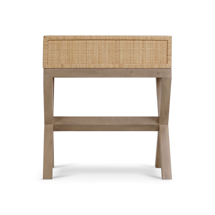 Bramble - Renoir Bedside Wrapped in Natural Rattan w/ Sandbar Legs - 27912RNATSNB---- - GreatFurnitureDeal