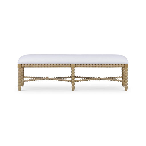 Bramble - Cholet Bench Medium in Fruitwood w/ Arctic White Performance Fabric - 27919FRWSF204---- - GreatFurnitureDeal
