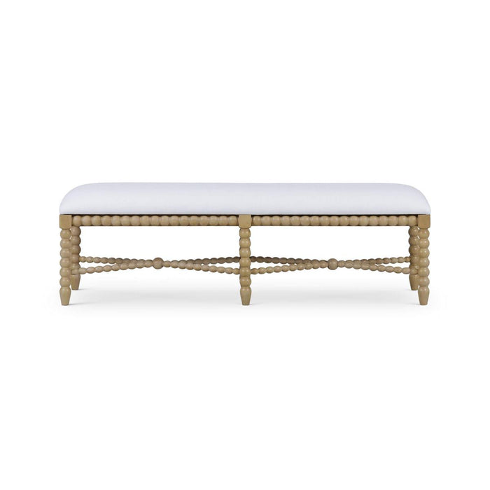 Bramble - Cholet Bench Medium in Fruitwood w/ Arctic White Performance Fabric - 27919FRWSF204---- - GreatFurnitureDeal