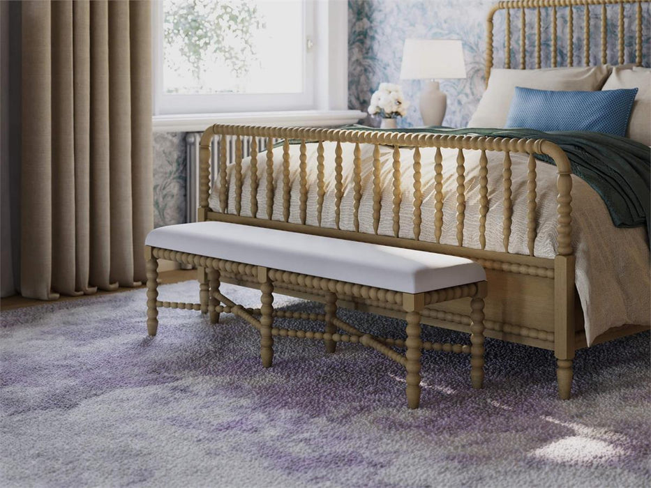 Bramble - Cholet Bench Medium in Fruitwood w/ Arctic White Performance Fabric - 27919FRWSF204---- - GreatFurnitureDeal