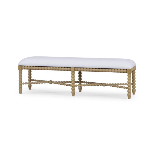 Bramble - Cholet Bench Medium in Fruitwood w/ Arctic White Performance Fabric - 27919FRWSF204---- - GreatFurnitureDeal