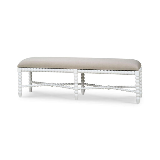 Bramble - Cholet Bench Medium in Architectural White w/ Camelot Performance Fabric - 27919HRWSF200---LDT - GreatFurnitureDeal