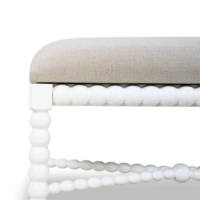 Bramble - Cholet Bench Medium in Architectural White w/ Camelot Performance Fabric - 27919HRWSF200---LDT
