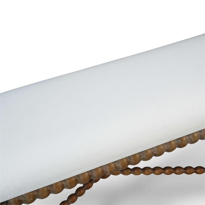 Bramble - Cholet Bench Medium in Straw Wash w/ Arctic White Performance Fabric - 27919STWSF204---- - GreatFurnitureDeal