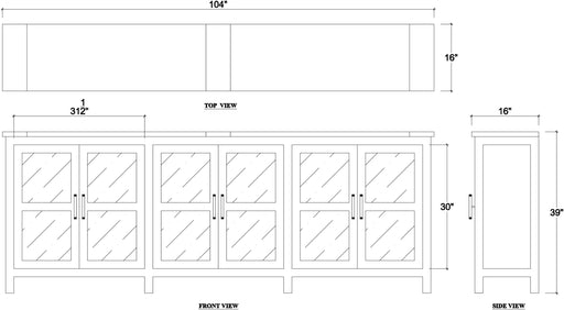 Bramble - Madrone 6 Door Sideboard in Architectural White, Grey Mist - US-WS-27922HRW-GMI--- - GreatFurnitureDeal