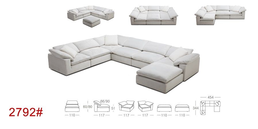 VIG Furniture - Divani Casa Unity Modern White L- Shaped Reversible Sectional Sofa - VGKK-2792-WHT-SECT