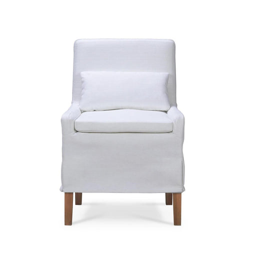 Bramble - Bilboa Slipcovered Side Dining Chair in Straw Wash w/ Arctic White Performance Fabric (Set of 2) - 27932STWSF204---- - GreatFurnitureDeal