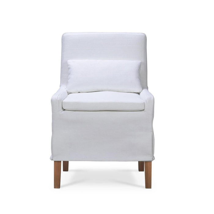 Bramble - Bilboa Slipcovered Side Dining Chair in Straw Wash w/ Arctic White Performance Fabric (Set of 2) - 27932STWSF204----