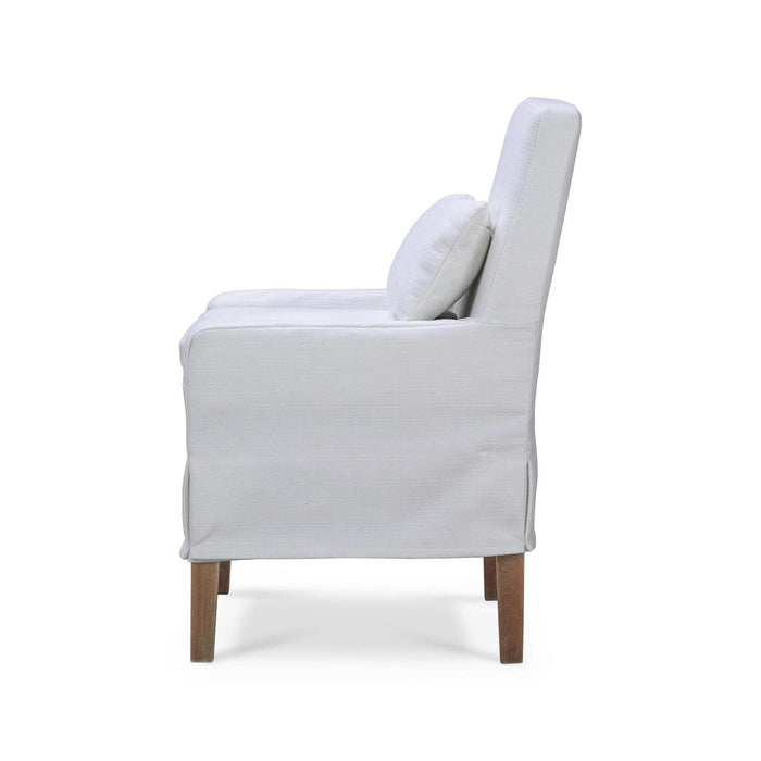 Bramble - Bilboa Slipcovered Side Dining Chair in Straw Wash w/ Arctic White Performance Fabric (Set of 2) - 27932STWSF204----