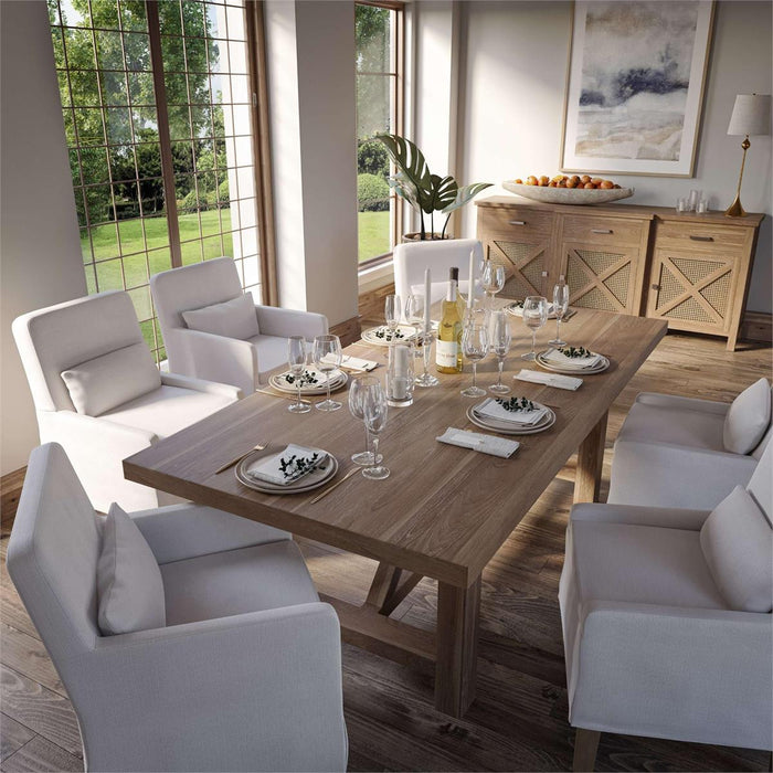 Bramble - Bilboa Slipcovered Side Dining Chair in Straw Wash w/ Arctic White Performance Fabric (Set of 2) - 27932STWSF204----