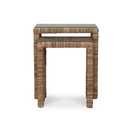 Bramble - Tuscan Rush Nesting Table Set 2 w/ Tempered Glass - BR-27951 - GreatFurnitureDeal