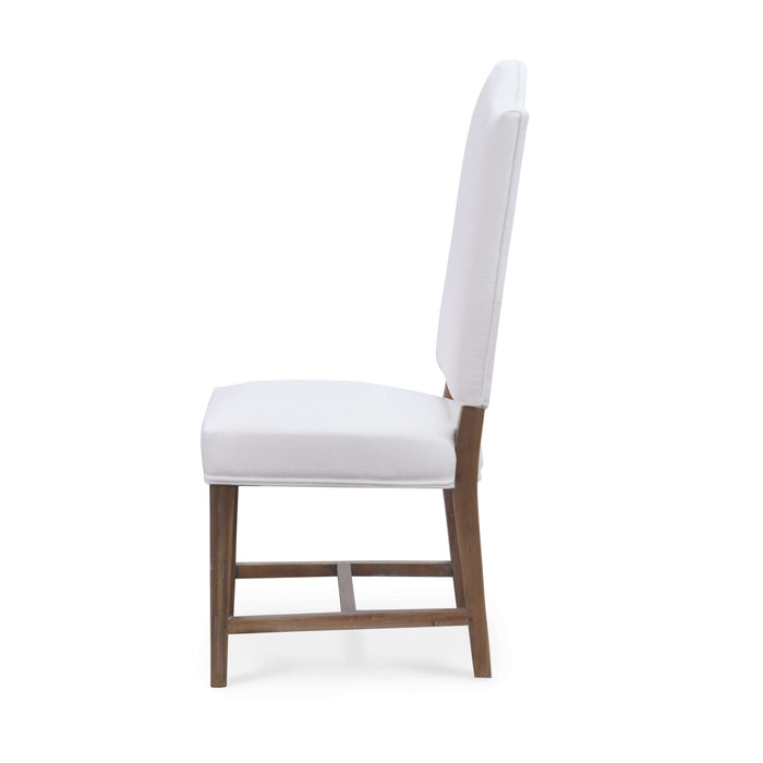 Bramble - Lorient Dining Chair In Straw Wash w/ Arctic White Performance Fabric -Set of 2- 27954STWSF204---- - GreatFurnitureDeal