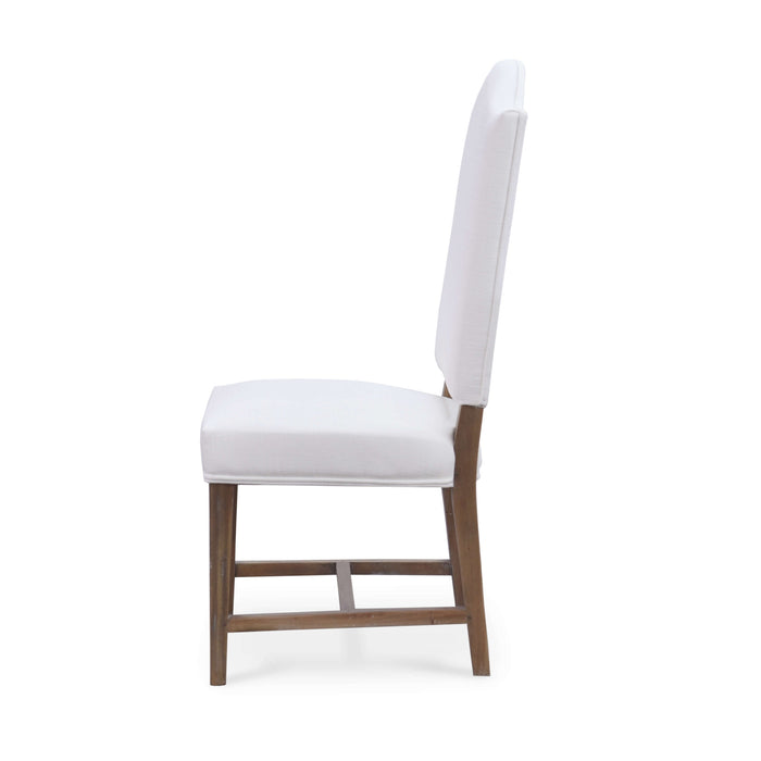 Bramble - Lorient Dining Chair In Straw Wash w/ Arctic White Performance Fabric -Set of 2- BR-27954STWSF204----