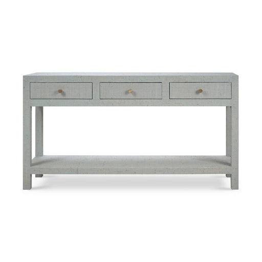Bramble - Kagu Console Table Wrapped in Pale Blue Washed Raffia - 27969RFPB----- - GreatFurnitureDeal