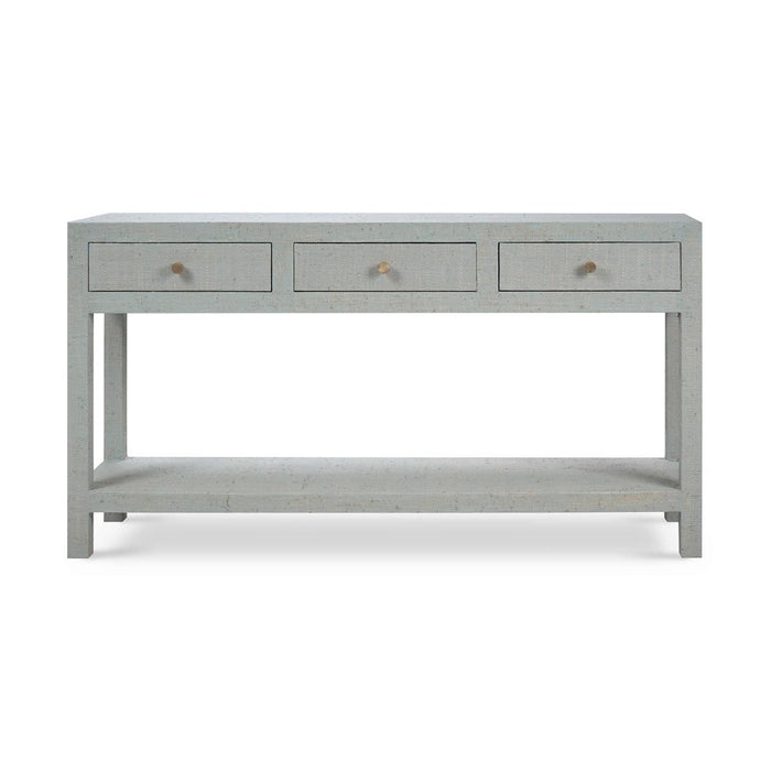 Bramble - Kagu Console Table Wrapped in Pale Blue Washed Raffia - 27969RFPB-----