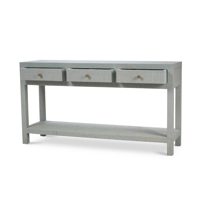 Bramble - Kagu Console Table Wrapped in Pale Blue Washed Raffia - 27969RFPB-----