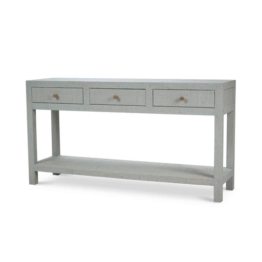 Bramble - Kagu Console Table Wrapped in Pale Blue Washed Raffia - 27969RFPB----- - GreatFurnitureDeal