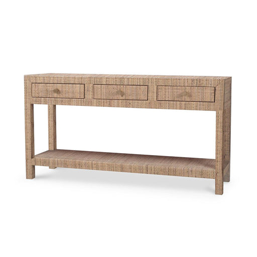 Bramble - Kagu Console Table Wrapped in Rattan Natural - 27975RNAT----- - GreatFurnitureDeal