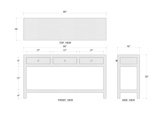 Bramble - Kagu Console Table In Rattan Natural - 27975RNAT----- - GreatFurnitureDeal