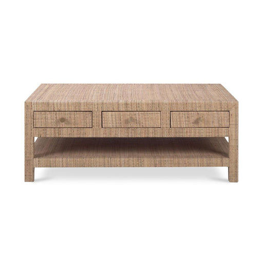 Bramble - Kagu 6 Drawer Coffee Table Wrapped in Rattan Natural - 27976RNAT----- - GreatFurnitureDeal