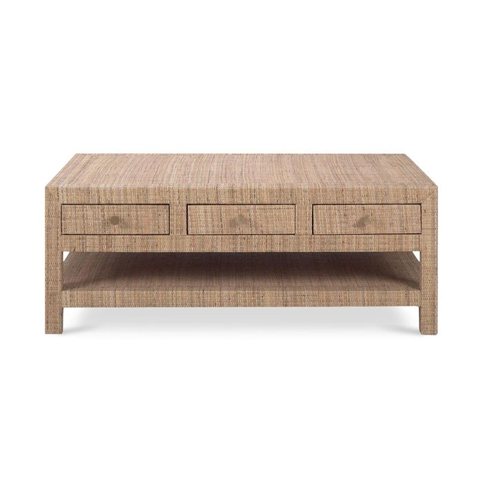 Bramble - Kagu 6 Drawer Coffee Table Wrapped in Rattan Natural - 27976RNAT-----