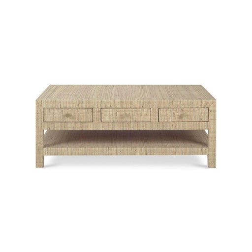 Bramble - Kagu 6 Drawer Coffee Table Wrapped in Rattan Natural - 27976RNAT----- - GreatFurnitureDeal
