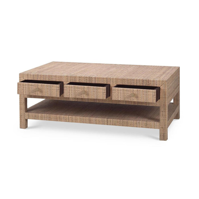 Bramble - Kagu 6 Drawer Coffee Table Wrapped in Rattan Natural - 27976RNAT-----