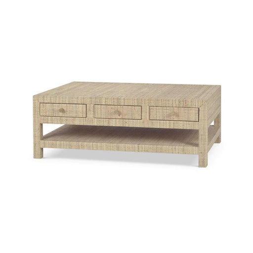 Bramble - Kagu 6 Drawer Coffee Table Wrapped in Rattan Natural - 27976RNAT----- - GreatFurnitureDeal