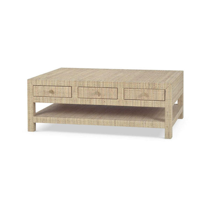 Bramble - Kagu 6 Drawer Coffee Table Wrapped in Rattan Natural - 27976RNAT----- - GreatFurnitureDeal