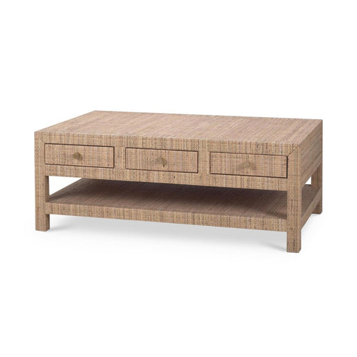 Bramble - Kagu 6 Drawer Coffee Table Wrapped in Rattan Natural - 27976RNAT----- - GreatFurnitureDeal