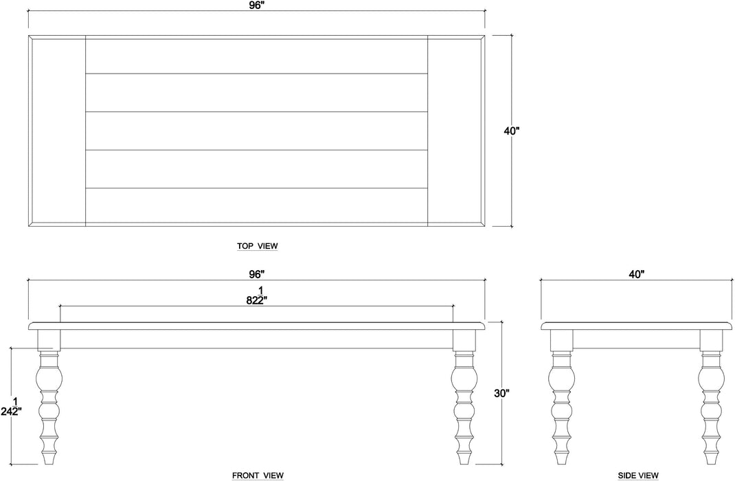 Bramble - Madison Rectangular Dining Table 96" - BR-27980 - GreatFurnitureDeal