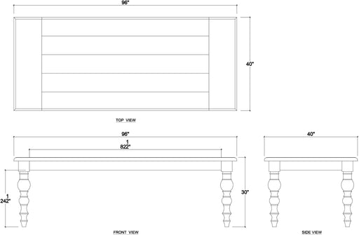 Bramble - Madison Rectangular Dining Table 96" - BR-27980 - GreatFurnitureDeal