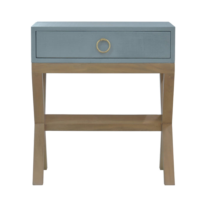 Bramble - Renoir Raffia Bedside in Raffia Green Smoke, Fruit Wood - US-WS-27981RFGS-FRW--- - GreatFurnitureDeal