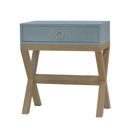 Bramble - Renoir Raffia Bedside in Raffia Green Smoke, Fruit Wood - US-WS-27981RFGS-FRW--- - GreatFurnitureDeal