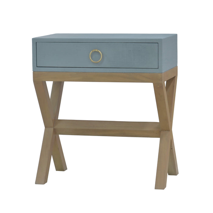 Bramble - Renoir Raffia Bedside in Raffia Green Smoke, Fruit Wood - US-WS-27981RFGS-FRW--- - GreatFurnitureDeal