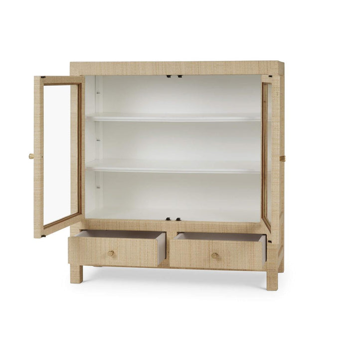 Bramble - Kagu 2 Doors Sideboard Wrapped in Natural Rattan w/ True White Interior - 27996RNAT-TRW---