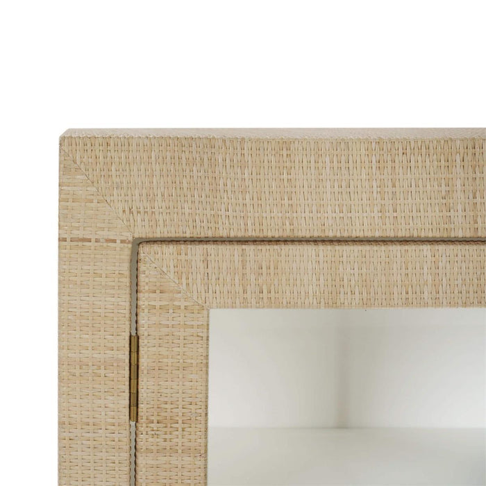 Bramble - Kagu 2 Doors Sideboard Wrapped in Natural Rattan w/ True White Interior - 27996RNAT-TRW---