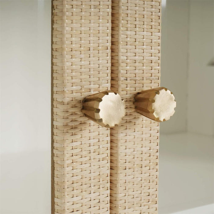 Bramble - Kagu 2 Doors Sideboard Wrapped in Natural Rattan w/ True White Interior - 27996RNAT-TRW---