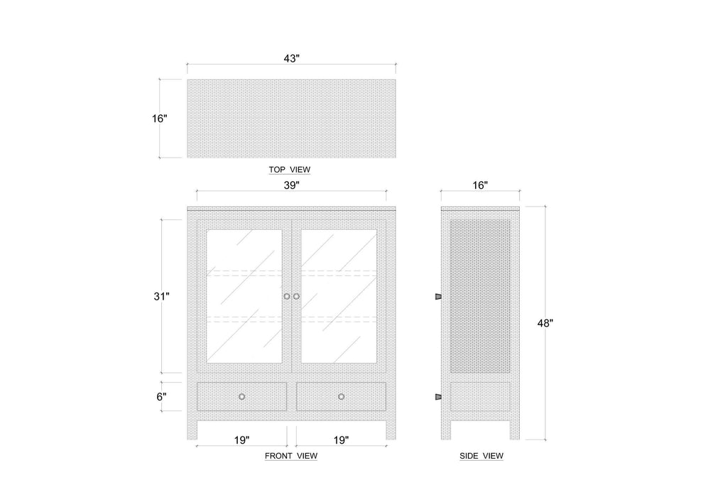 Bramble - Kagu 2 Doors Sideboard w/ Rattan - BR-27996 - GreatFurnitureDeal