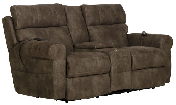 Catnapper - Tranquility Power Headrest Power Lay Flat Loveseat w/CR3 Heat/Massage/Lumbar in Pewter - 63019 - GreatFurnitureDeal