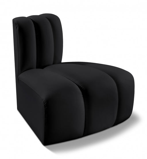 Meridian Furniture - Arc Vegan Leather Modular Chair in Black - 101Black-RC - GreatFurnitureDeal