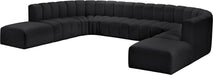 Meridian Furniture - Arc Vegan Leather Fabric 10 Piece Sectional in Black - 101Black-S10A - GreatFurnitureDeal