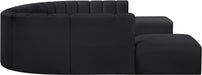 Meridian Furniture - Arc Vegan Leather Fabric 10 Piece Sectional in Black - 101Black-S10A - GreatFurnitureDeal