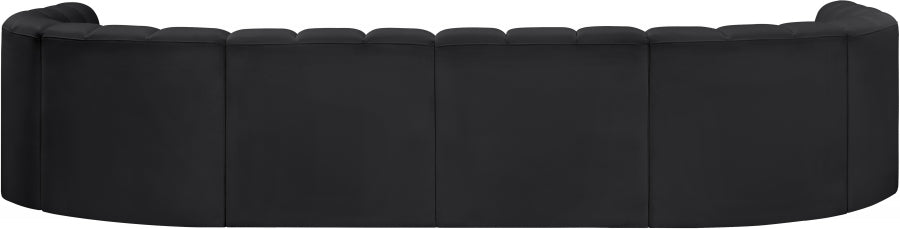 Meridian Furniture - Arc Vegan Leather Fabric 10 Piece Sectional in Black - 101Black-S10A - GreatFurnitureDeal