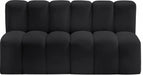 Meridian Furniture - Arc Vegan Leather Modular Sofa in Black - 101Black-S2A - GreatFurnitureDeal