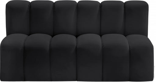 Meridian Furniture - Arc Vegan Leather Modular Sofa in Black - 101Black-S2A - GreatFurnitureDeal